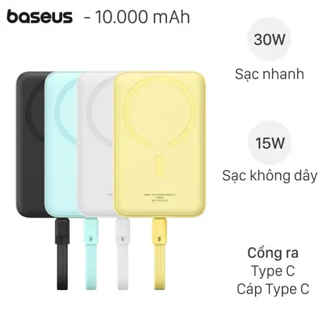 Baseus 30w Ppcxm10t Kèm Cáp Type C