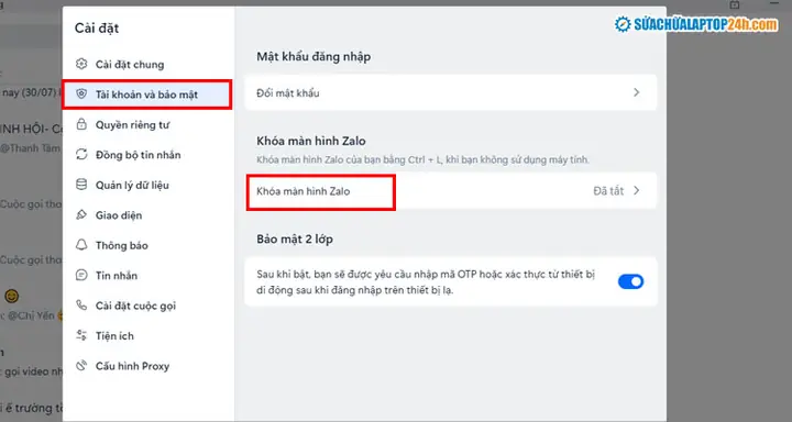 Chọn Khóa Màn Hình Zalo Để Cài Mật Khẩu Zalo Trên Máy Tính Chọn Khóa Màn Hình Zalo Để Cài Mật Khẩu Zalo Trên Máy Tính