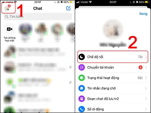 Cách Bật Chế Độ Dark Mode Messenger Trên Iphone