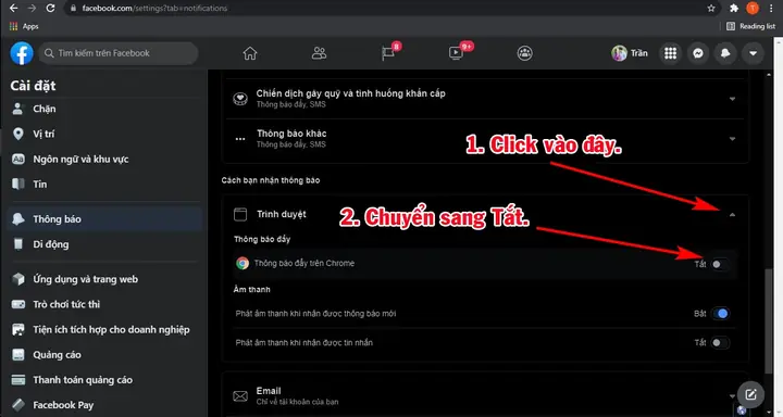 Bật Tắt Thông Báo Facebook Từ Cài Đặt Của Chính Nó Bật Tắt Thông Báo Facebook Từ Cài Đặt Của Chính Nó