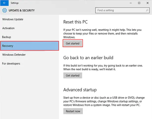 3cách Reset Win 10 Không Cần Boot Usb Hay Đĩa Cd