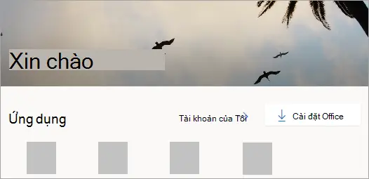 Ảnh Chụp Màn Hình Trang Chủ Office.com Sau Khi Đăng Nhập
