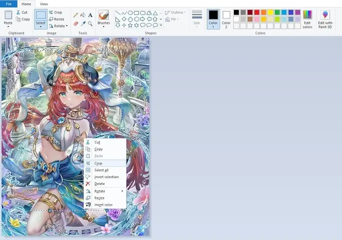 Các Bước Cắt Ảnh Bằng Paint