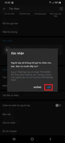 Chặn Tin Nhắn Zalo Trong Danh Sách Bạn Bè