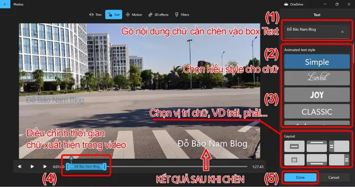 Bước 3: Chèn Chữ Vào Video Trên Máy Tính