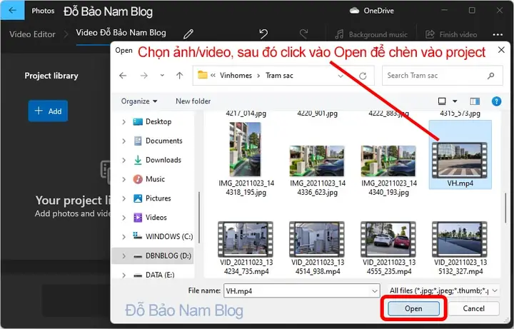 Bước 2: Tạo Một Project Và Thêm Video/ảnh Vào Project