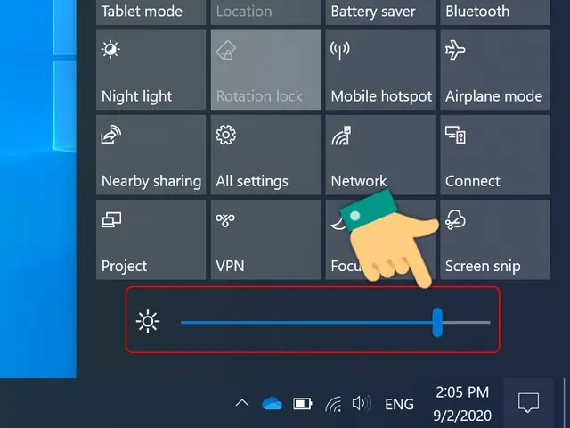 Chỉnh Độ Sáng Màn Hình Máy Tính Windows 10 Trên Action Center