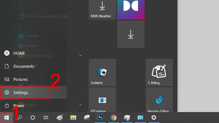 Điều Chỉnh Bằng Settings