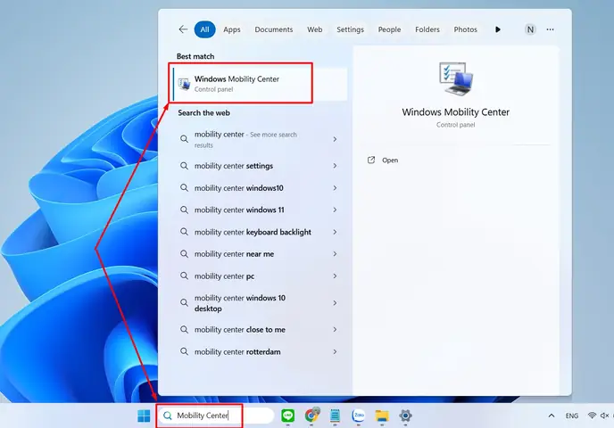 Sử Dụng Windows Mobility Center