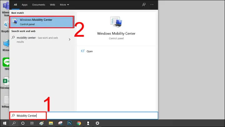 Sử Dụng Windows Mobility Center
