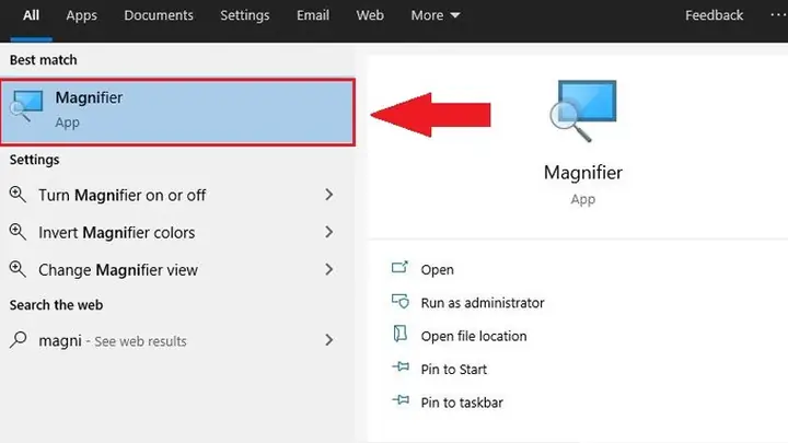Sử Dụng Công Cụ Magnifier