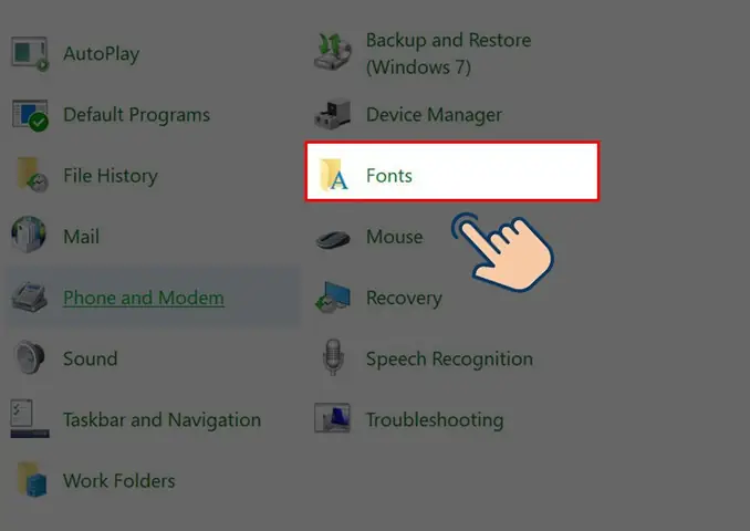 Cách Chỉnh Font Chữ Qua Control Panel