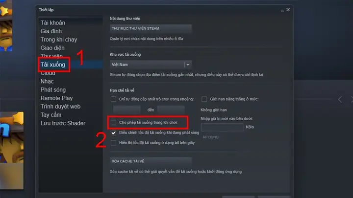 Tăng Fps Bằng Cách Tắt Tự Động Tải Xuống Của Steam