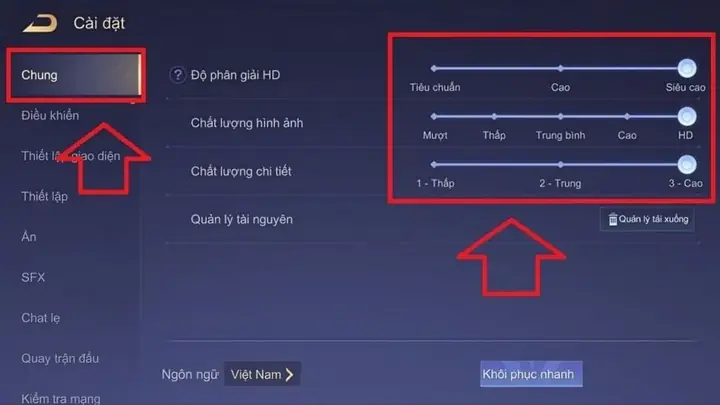 Điều Chỉnh Cấu Hình Game