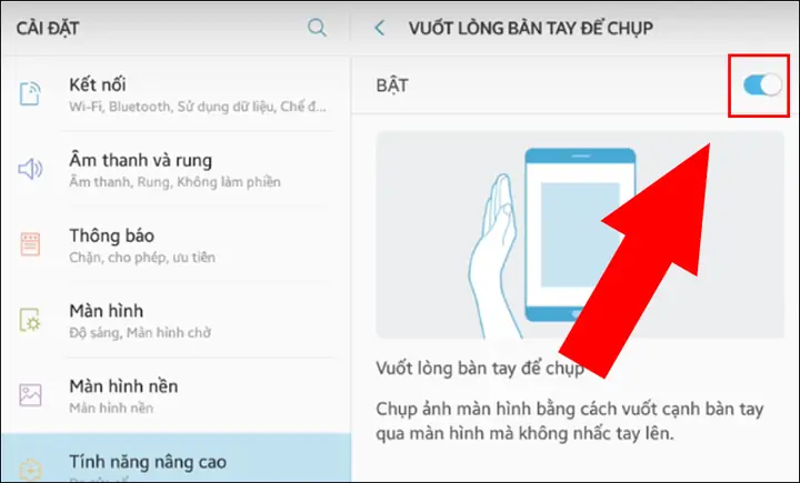 3cách 3: Sử Dụng Tính Năng Vuốt Bàn Tay (palm Swipe)