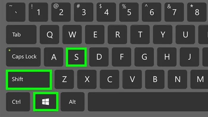 Dùng Tổ Hợp Phím Windows + Shift + S