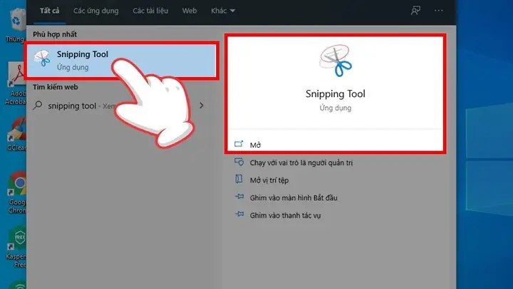 Sử Dụng Ứng Dụng Snipping Tool