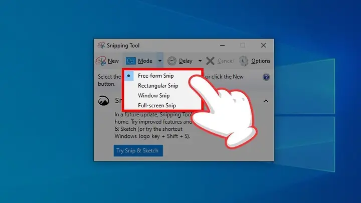 Sử Dụng Ứng Dụng Snipping Tool