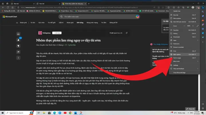Chụp Màn Hình Website Trên Microsoft Edge