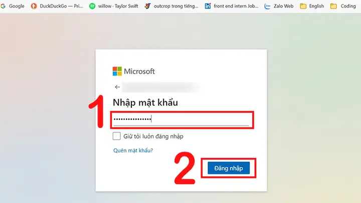 Cách Đăng Nhập Tài Khoản Microsoft Bằng Trình Duyệt Web