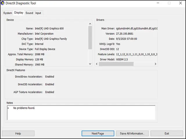 Cách 7: Kiểm Tra Cấu Hình Máy Tính Bằng Tính Năng Directx Diagnostic Tool