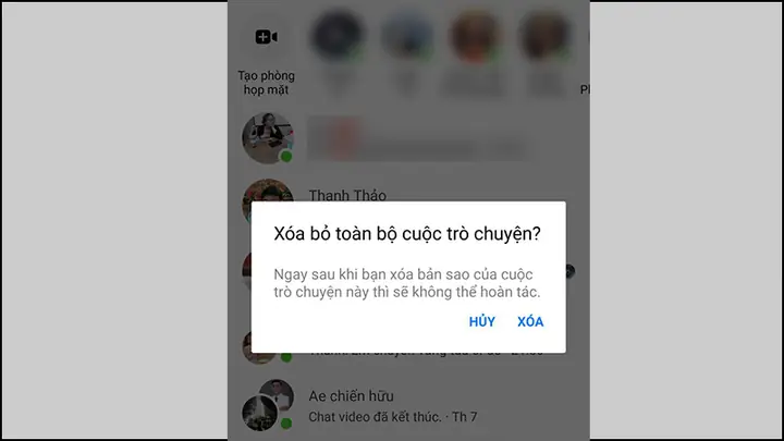 - Không Xóa Toàn Bộ Bản Sao Tin Nhắn Trong Ứng Dụng Messenger