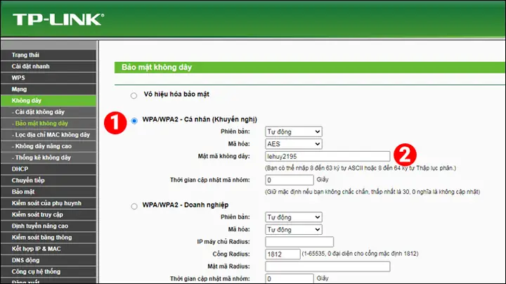 Bước 2: Thay Đổi Mật Khẩu