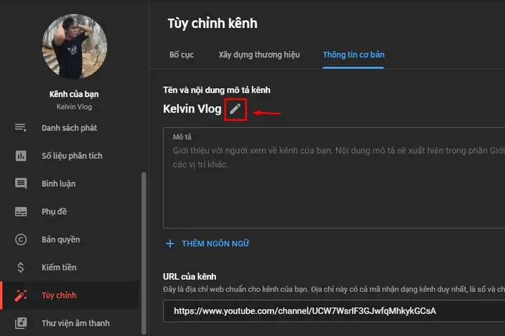 Cách Đổi Tên Kênh Youtube Trên Máy Tính