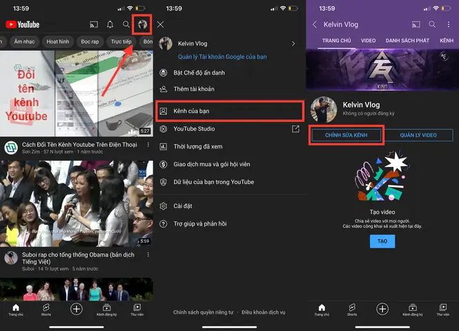 Cách Đổi Tên Kênh Youtube Trên Điện Thoại