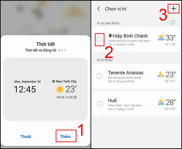 - Bước 2: Thêm Widget Thời Tiết - Bước 2: Thêm Widget Thời Tiết