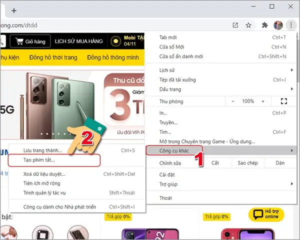 Tạo Shortcut Trang Web Google Chrome Tạo Shortcut Trang Web Google Chrome