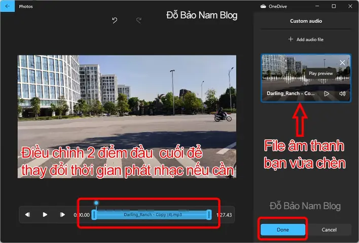 Bước 3: Ghép Nhạc Vào Video Clip