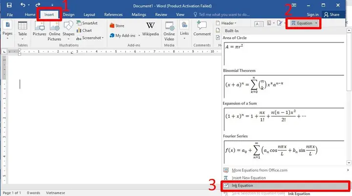 Cách Đánh Phân Số Trên Máy Tính Trong Word Bằng Ink Equation