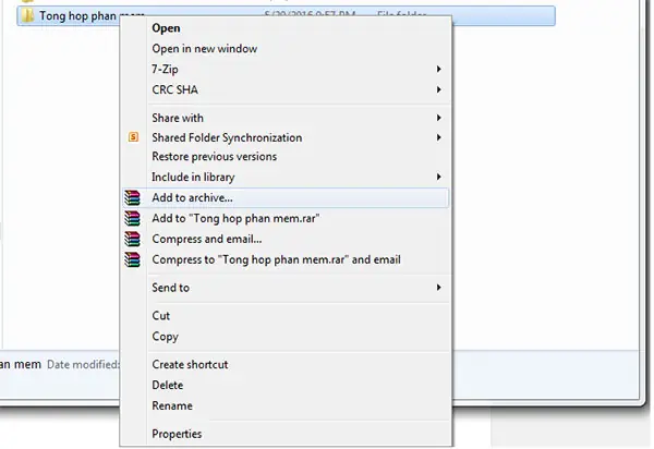 Cách Nén Các File Dữ Liệu Winrar