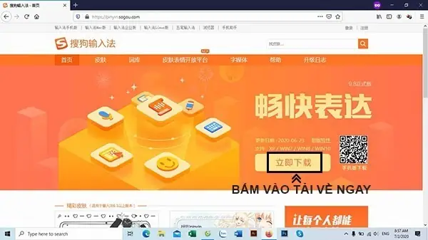 Bước 1: Tải Bộ Gõ Tiếng Hoa Sogou Pinyin Về Máy Tính