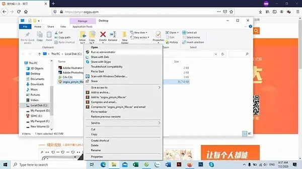 Bước 2: Tiến Hành Cài Đặt Sogou Pinyin