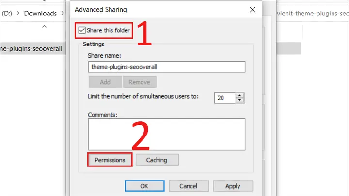 Chia Sẻ Thư Mục Sử Dụng Advanced Sharing