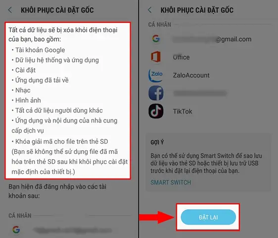 Khôi Phục Cài Đặt Gốc