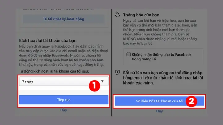Khóa Tài Khoản Facebook Tạm Thời