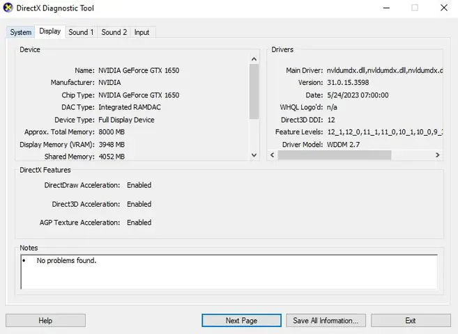 Sử Dụng Công Cụ Chẩn Đoán Directx