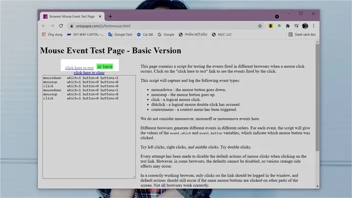 Mouse Event Test Page