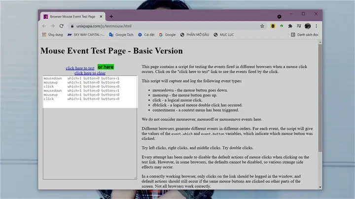 Mouse Event Test Page