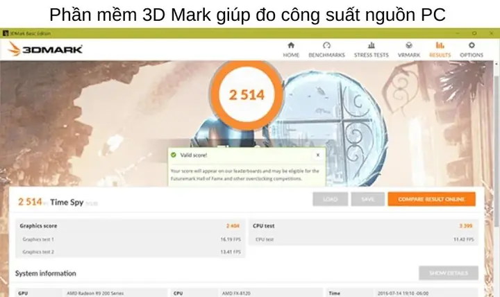 Kiểm Tra, Test Nguồn Máy Tính Qua 3d Mark