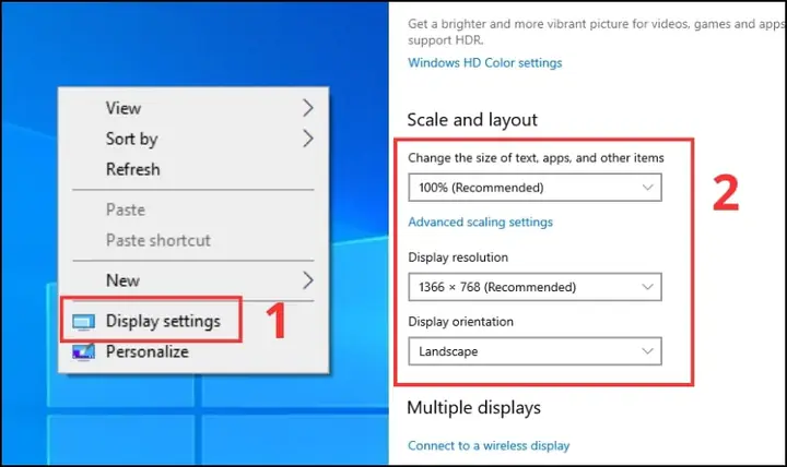 Cách Kiểm Tra Thông Số Màn Hình Máy Tính Qua Display Settings
