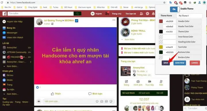Sử Dụng Extension Dark & Night Theme For Facebook™