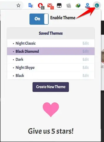 Sử Dụng Extension Dark & Night Theme For Facebook™