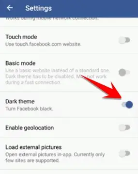 Hiển Thị Chế Độ Facebook Night Mode Trên Android