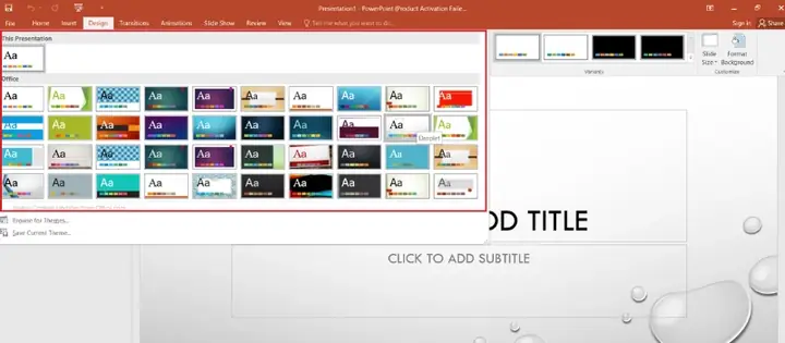 Bước 2: Chọn Theme (chủ Đề) Cho Slide