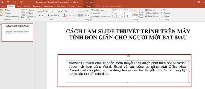 Bước 3: Chỉnh Sửa Trang Tiêu Đề Của Slide