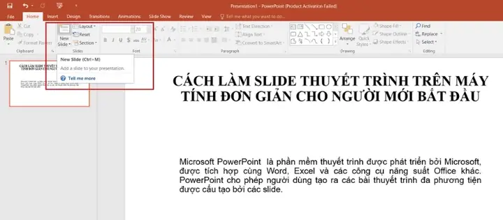 Bước 4: Chèn Thêm Các Trang Slide